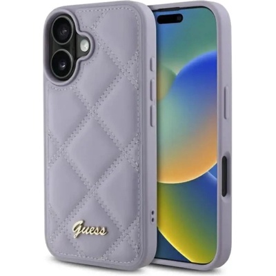GUESS Калъф Guess Quilted Metal Logo за iPhone 16 - светло лилав (3666339346461)