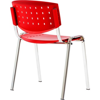 Antares Посетителски стол Antares TAURUS PC LAYER P25, до 120кг, дамаска, хромирана основа, червен (TAURUS-PC-LAYER-P25)