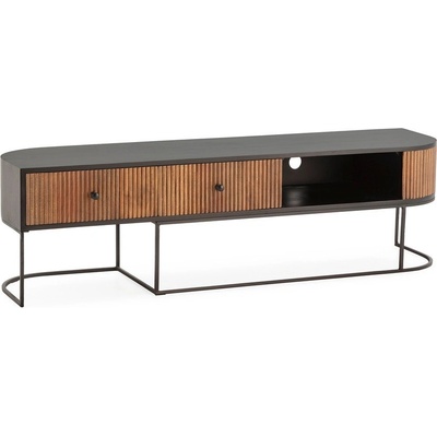 MOME Маса за телевизор от масивно манго в естествен цвят 160x45x40 cm Curve - MOME (18372)
