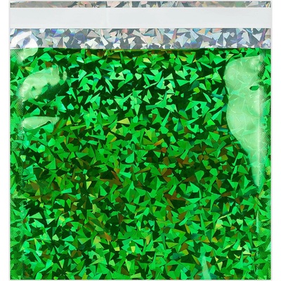 Holografické fóliové obálky - 165 x 165 mm - Holografická zelená