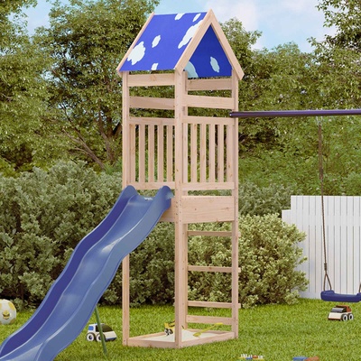 vidaXL Игрална кула Кафяво 52, 5 x 85 x 265 см Солидно борово дърво (3417184)