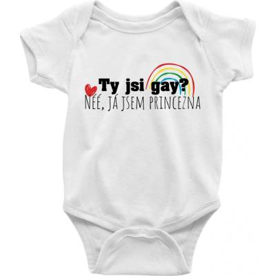 Gay princezna Body dojčenské s krátkym rukávom biele
