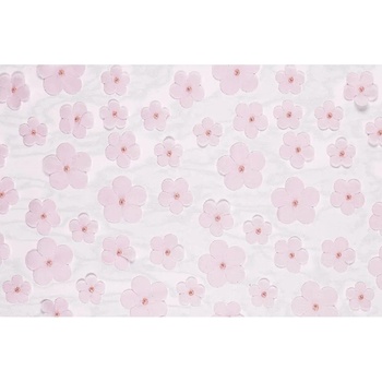 Party Deco Тишлайфер с цветя, светло розов, 26 x 500 см