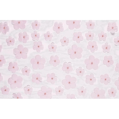 Party Deco Тишлайфер с цветя, светло розов, 26 x 500 см