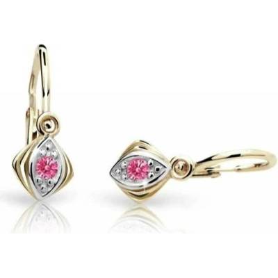 Cutie Jewellery zlaté dětské náušnice C1897-10-X-1 fuchsiová