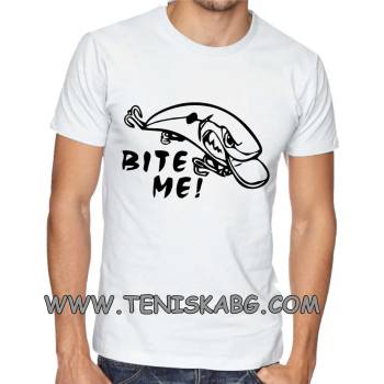 Image 1 of Fruit of the Loom Тениска със щампа - Bite me