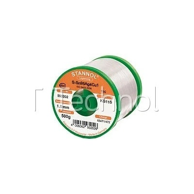 Trubičková pájka Sn95Ag4Cu1 Flowtin, KS115 (Ø1,0mm, 500 g) - 130102347