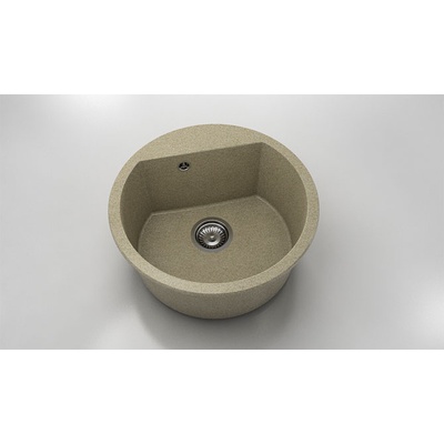 FAT Кръгла мивка Vanguard 223, Granicite, 134 Sahara, с включен сифон