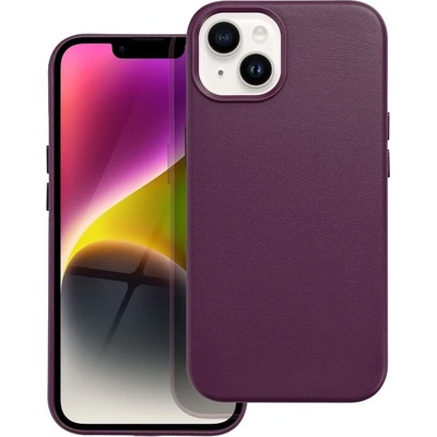 Forcell Magsafe Кожен Калъф за iPhone 14, Forcell Leather Case, Лилав (5903396185038)