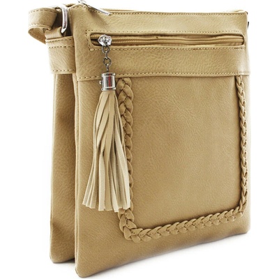 Svetlo hnedá crossbody dámska kabelka Bakest