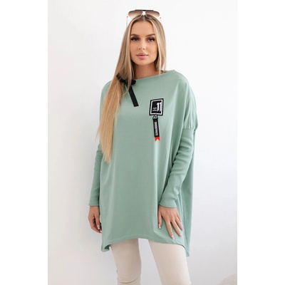 Oversize s asymetrickými boky tmavě mátová