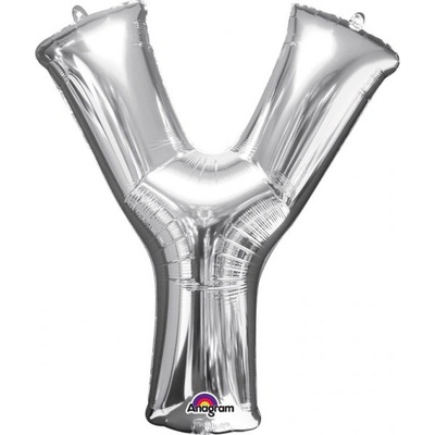 Amscan Mini fóliový balónik písmeno Y 33 cm strieborný