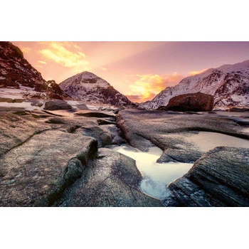 DIMEX ART s. r. o Флизелинов фототапет брегова линия при залез слънце 375 x 250 см