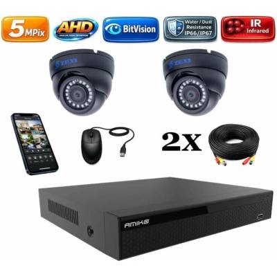 AHD Amiko 2 kamerový set Čierna Dome 2502K2