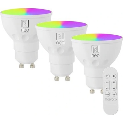 Immax NEO LITE sada 3x Smart žárovka LED GU10 6W RGB+CCT, stmívatelná, WiFi, Beacon, DO