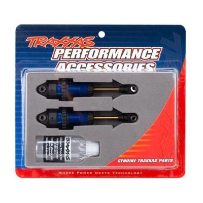 Traxxas Амортисьор Traxxas GTR long алуминий/PTFE син, бутални пръти TiN (2)