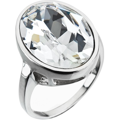 Evolution Group Stříbrný prsten s krystaly bílý 35036.1 krystal