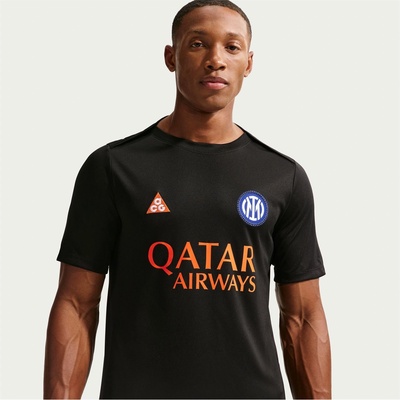 Nike Mens Inter Milan Pre-Match Shirt - Black/Orange