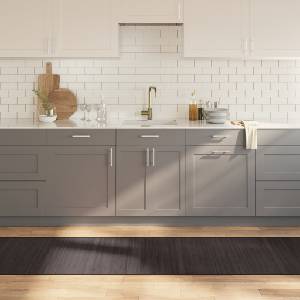 vidaXL Килим, правоъгълен, тъмнокафяв, 70x300 см, бамбук (376881)