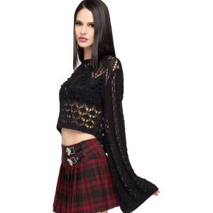 KILLSTAR дамски пуловер (crop top) KILLSTAR - MIDNIGHT VALE - Black - KSRA014879