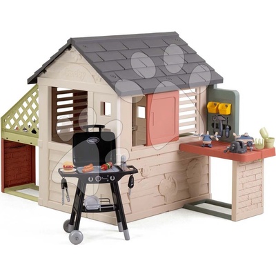 Smoby Domček s grilom Nature Playhouse&Kitchen Life s kuchynkou