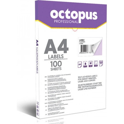 Etikety samolepiace OCTOPUS 105x75,24mm /100 hárkov - 8ks na hárku