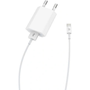 DEVIA Зарядно адаптер 220V USB + кабел iOS 2.1A бяло