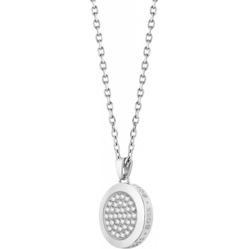 Hugo Boss Oslnivý oceľový náhrdelník s kryštálmi medallion 1580298