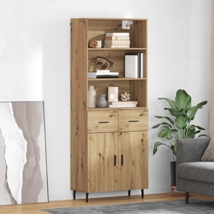vidaXL Висок шкаф 2 бр. Дъб 69, 5 x 32, 5 x 180 см Инженерна дървесина (3415893)