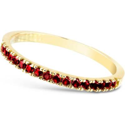 Cutie Jewellery gold dámský prsten Z6484 1670 ze zlata se zirkony Žlutá Rubínově červená