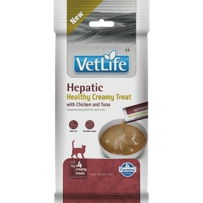 FARMINA Vet Life Cat Hepatic Creamy treat with Chicken & Tuna box 4x 15 g