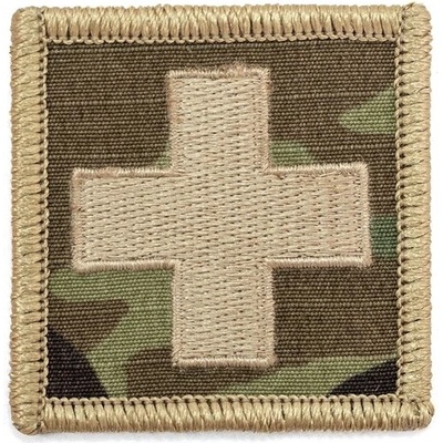 Nášivka zdravotník KŘÍŽ velcro KHAKI-OCP okraj KHAKI