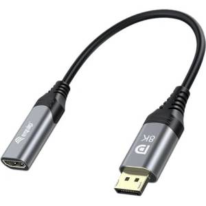  Digital Data Communications Equip Displayport към HDMI адаптер 1.4 букса 8K/60Hz сив (133446)