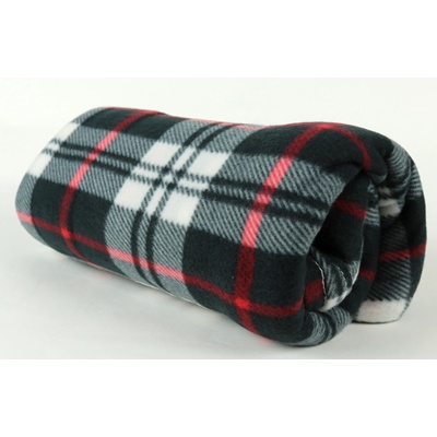JAHU s.r.o. Fleece deka kostka černobílá 150x200