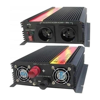 Carspa CAR1.6KUR-12, 12V/230V + USB, 1600W, modifikovaná sínusoida