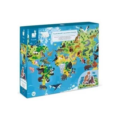 Janod - Образователен пъзел - Застрашени животни (J02676)