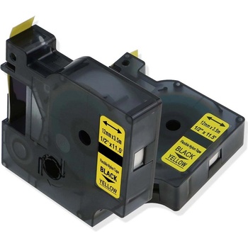 Compatible Съвместима лента с Dymo 18490 / S0718080, 12mm x 3, 5m черен печат / жълт фон, найлон флексибилен (18490)