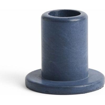 HAY Svícen Tube Concrete Small Midnight Blue, modrá barva, beton