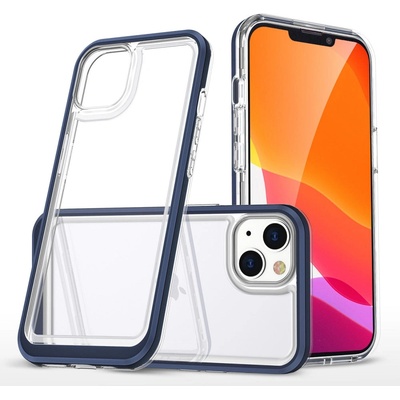 HQWear Кейс HQWear Clear 3in1 за iPhone 14, със синя рамка, прозрачен (9145576265970)
