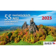 Stolní 55 turistických nej Čech, Moravy a Slezska 22,6 × 13,9 cm 2025