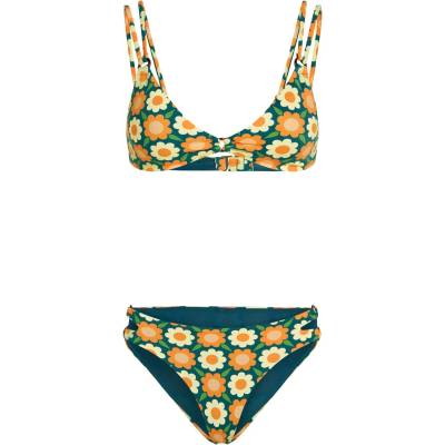 O'Neill Дамски комплект бикини O'Neill Women's O'Riginals Bikini Set Bikini - Green Retro Flower - размер 42 (EU) (150-6553-0215)