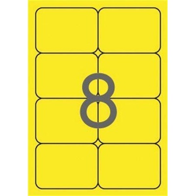 Apli Etiketa fluorescentní žlutá 99,1 x 67,7 mm zaoblené rohy 160 ks APLI 02874 balení 20 ks 17069