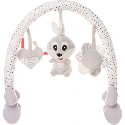 4Baby plyšový oblúk s hračkami Rabbit sivý