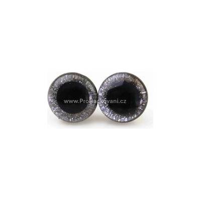 Pro Háčkování Oči bezpečnostní třpytivé stříbrné, 14 mm