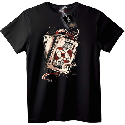 NOONEBRAND Тениска Покер Асо и Вале - 2XL, White