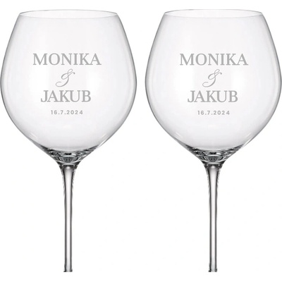 Dekorant Svadobné poháre na červené víno SIMPLE 2 x 750 ml