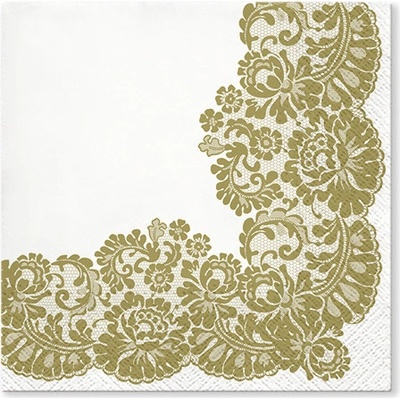 TaT servítky Lacy Frame Gold 33x33cm