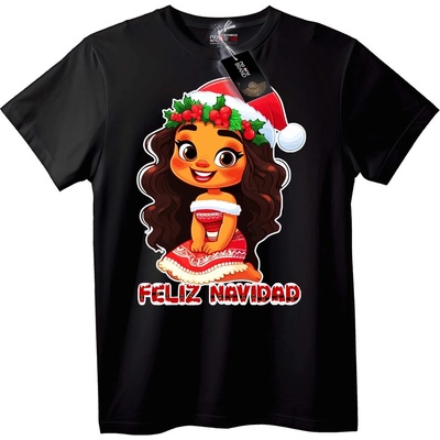 NOONEBRAND Коледна карикатурна тениска - XL, Black