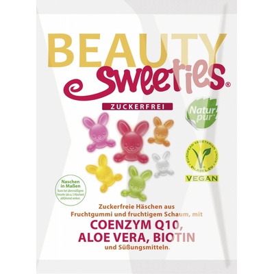 Beauty Sweeties žvýkací králíčci bez cukru s ovocnými příchutěmi 125 g