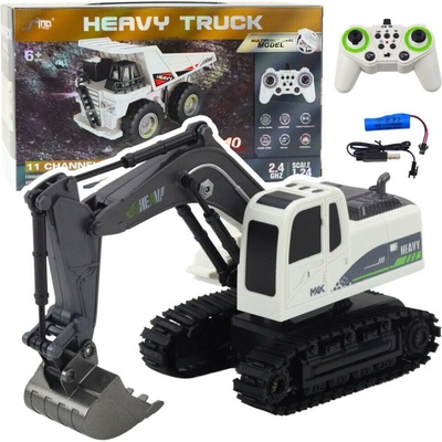 LEAN Toys LeanToys RC pásový bagr se světly a zvuky bílý 1:24